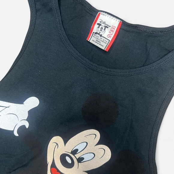 Disney vintage 80s Black Tank Top with Mickey Mouse Design Size Small - Picture 3 of 4